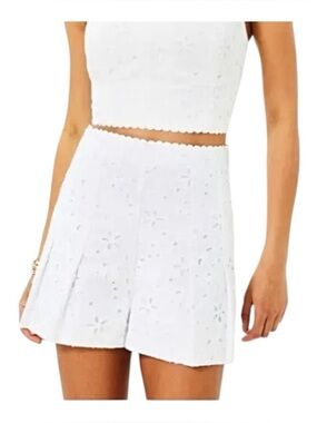 Lilly Pulitzer Winslow Eyelet Shorts Sz 8 White Sealife Eyelet
